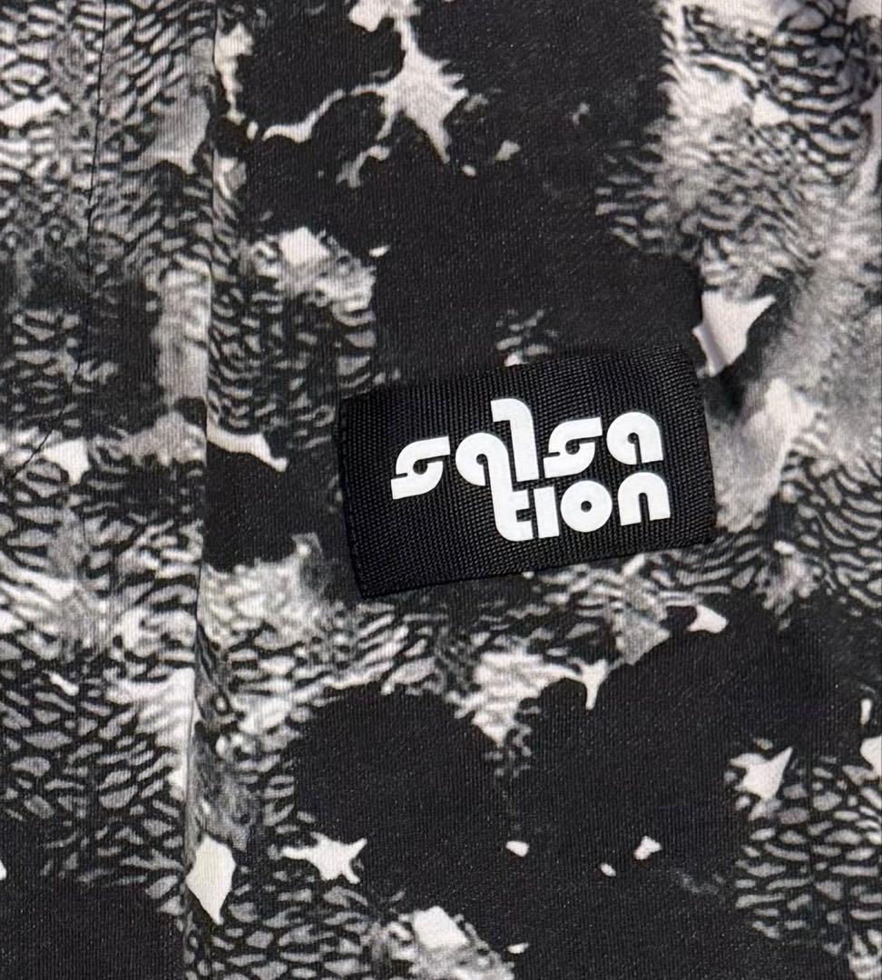 サルセーションSALSATION迷彩柄サルエルパンツ ブラック/ホワイト