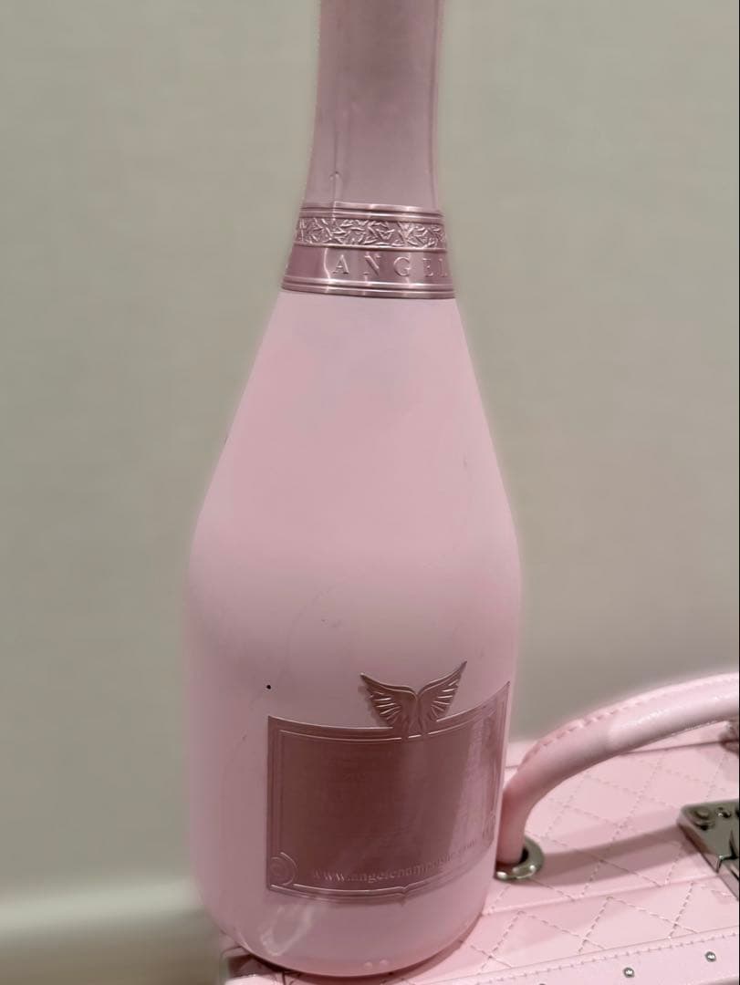 エンジェルシャンパン ドゥミセックロゼ ピンク レザータイプ 空瓶 ケース