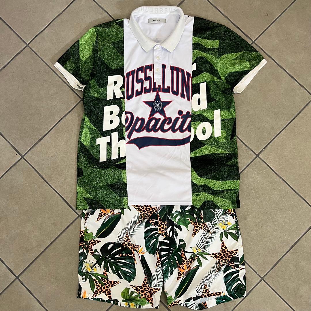 RUSSELUNO ラッセルノ　セットアップ　総柄　ポロシャツ　ハーフパンツ　7