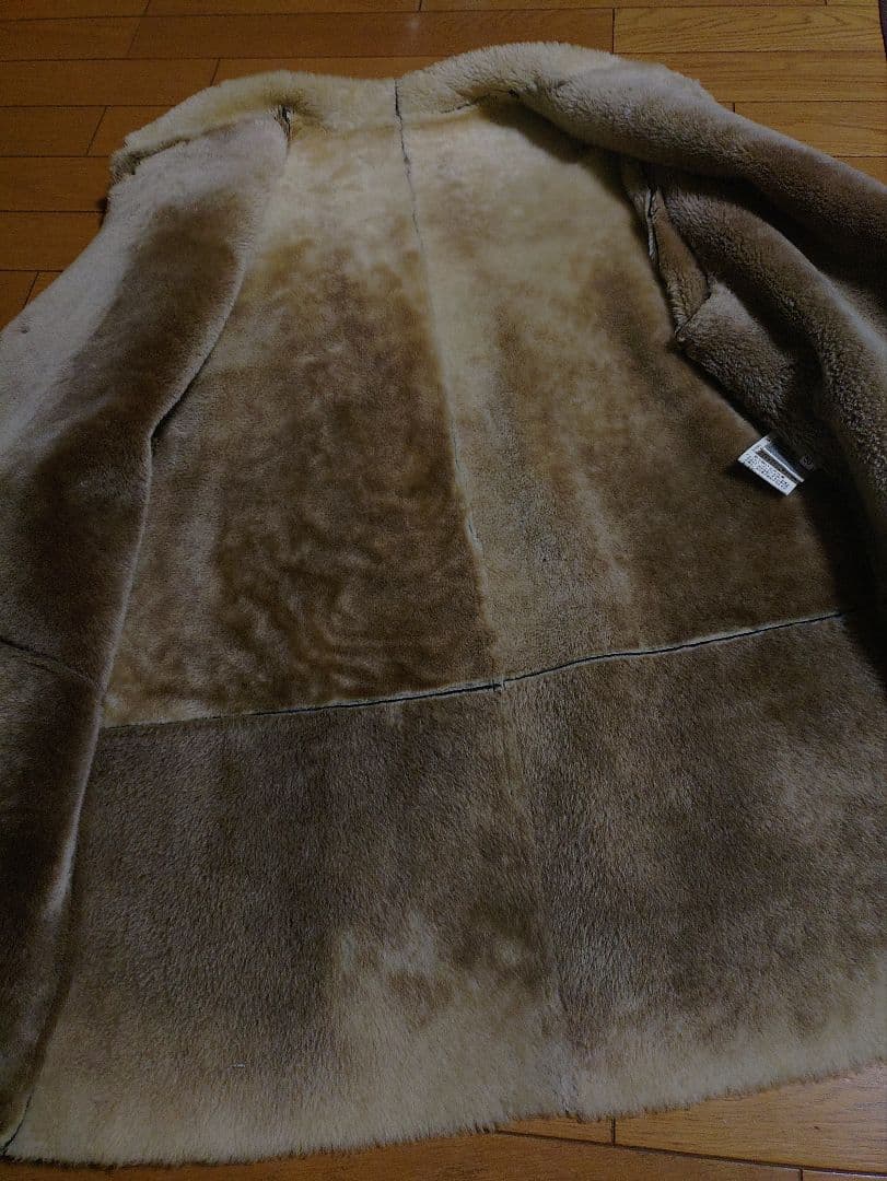 極上 スペイン製 リアル ムートンジャケット コート 茶色 本革 羊毛革 レザー