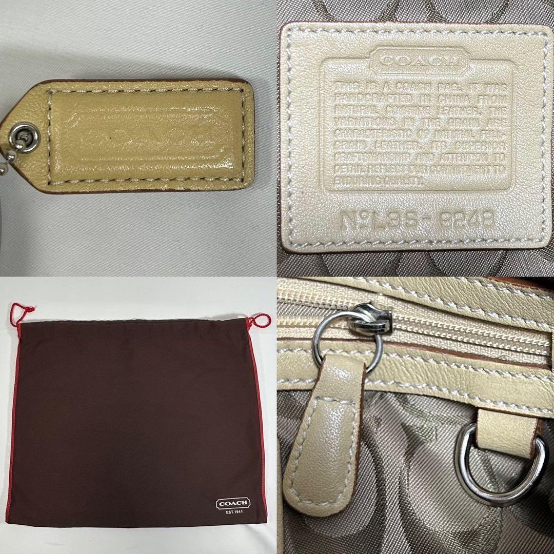 【極美品/保存袋付】コーチ ソーホー 9248 ワンハンドバッグ レザー 薄茶