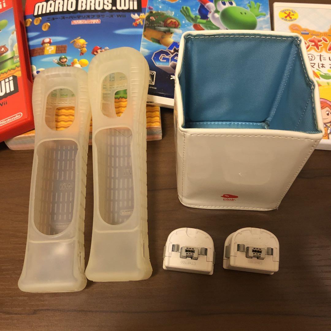 Wii本体,付属品,カセット6本(どうぶつの森,マリオカート,マリオブラザーズ)