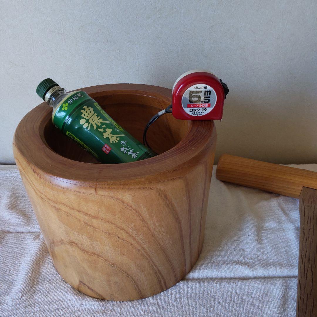 欅　ミニ臼と杵　お正月の餅つきに
