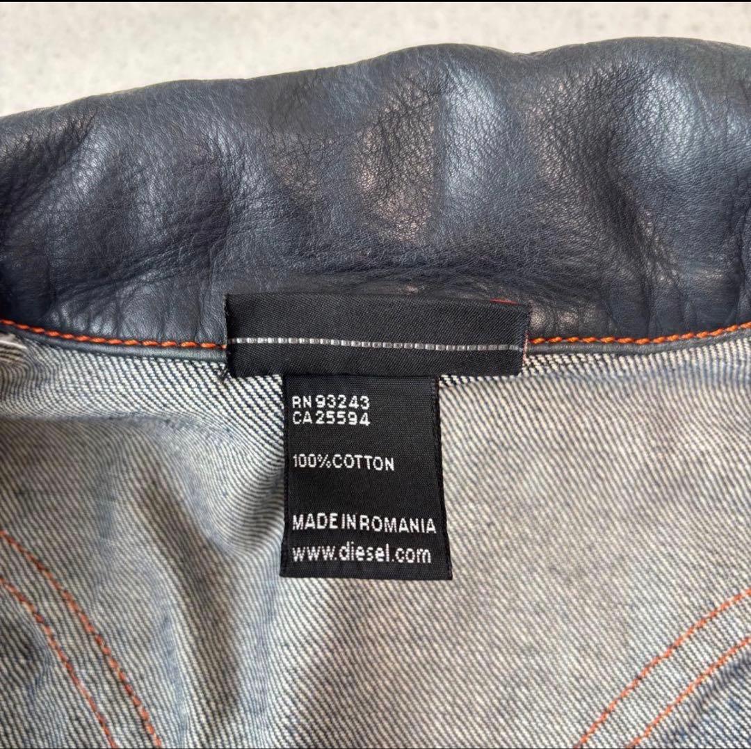 ジャケット・アウター diesel leather collar denim jacket Y2K