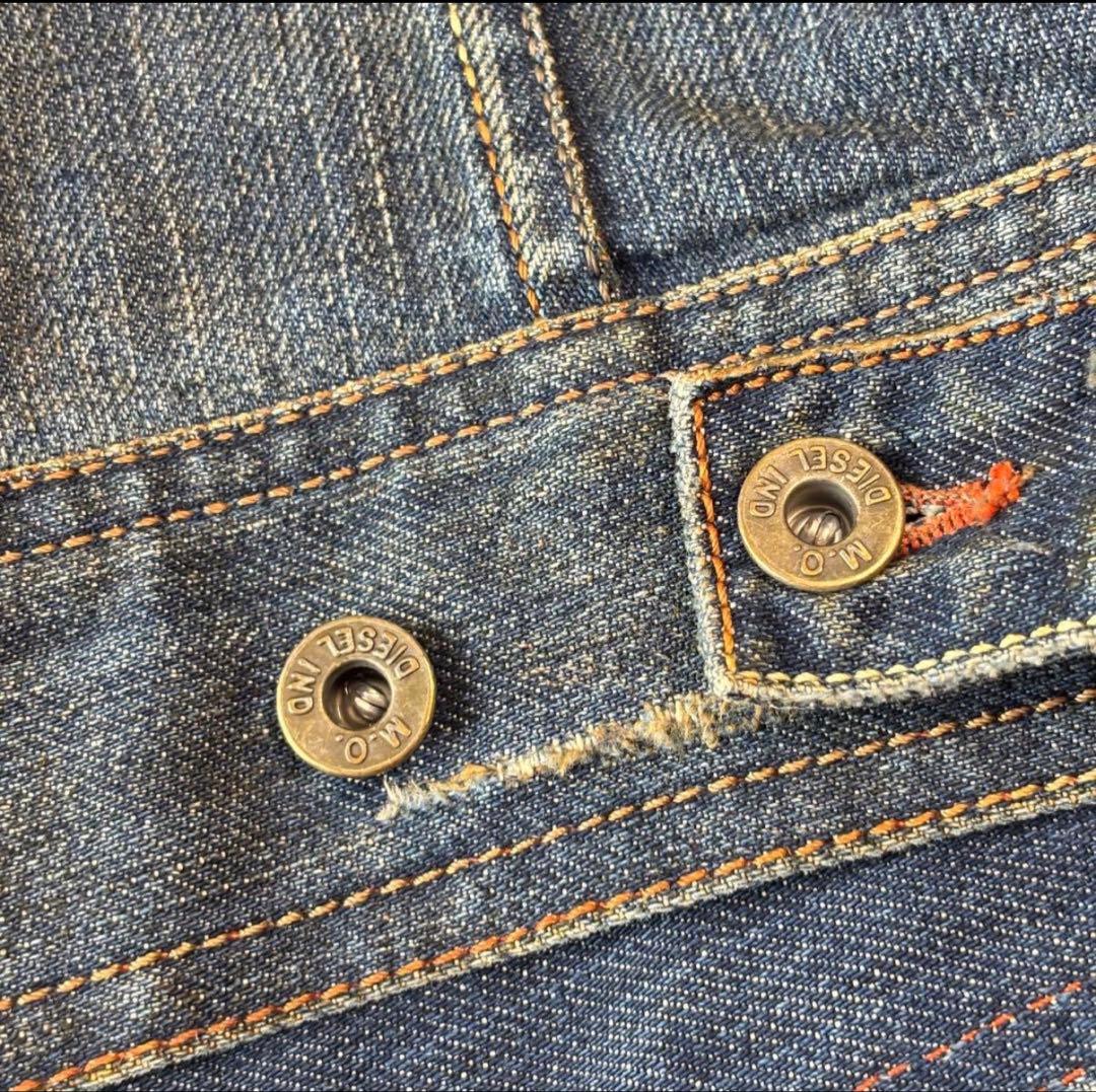 ジャケット・アウター diesel leather collar denim jacket Y2K