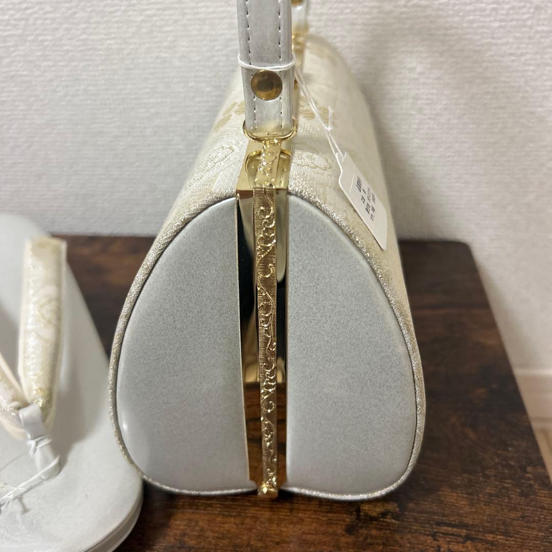 【新品未使用】草履バッグのセット　和装　シルバー系