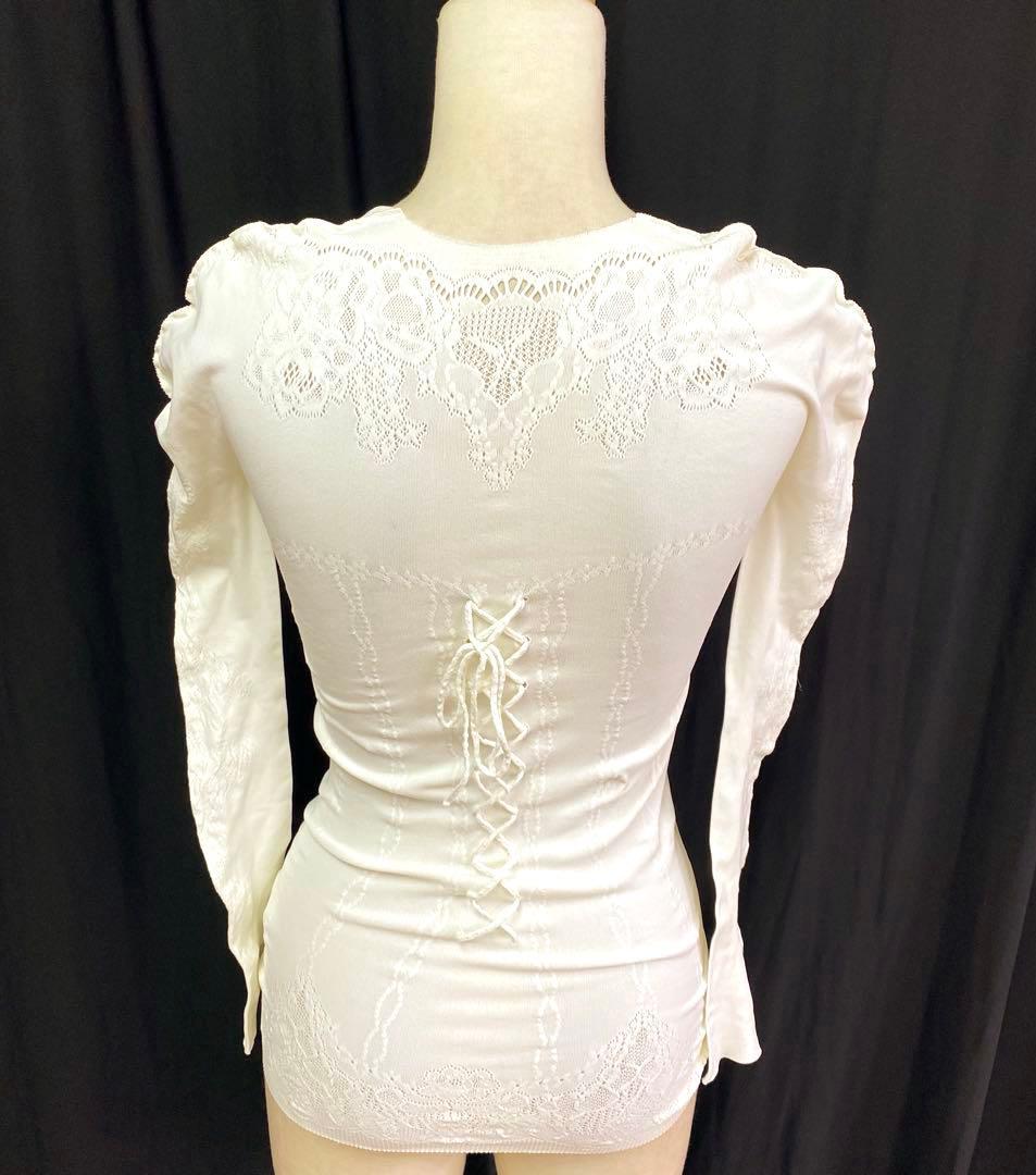 Y5405【チャコット】オフ白/ノーソーイング/スピンドル/トップス☆社交ダンス