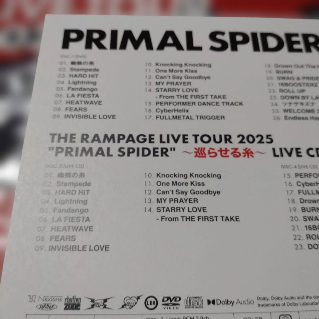 ミュージック PRIMAL SPIDER THE RAMPAGE LIVE TOUR 2025