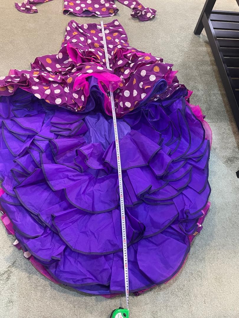 バタデコーラ 紫に水玉　ブラウス／スカート☆（身長155cm）　フラメンコ☆