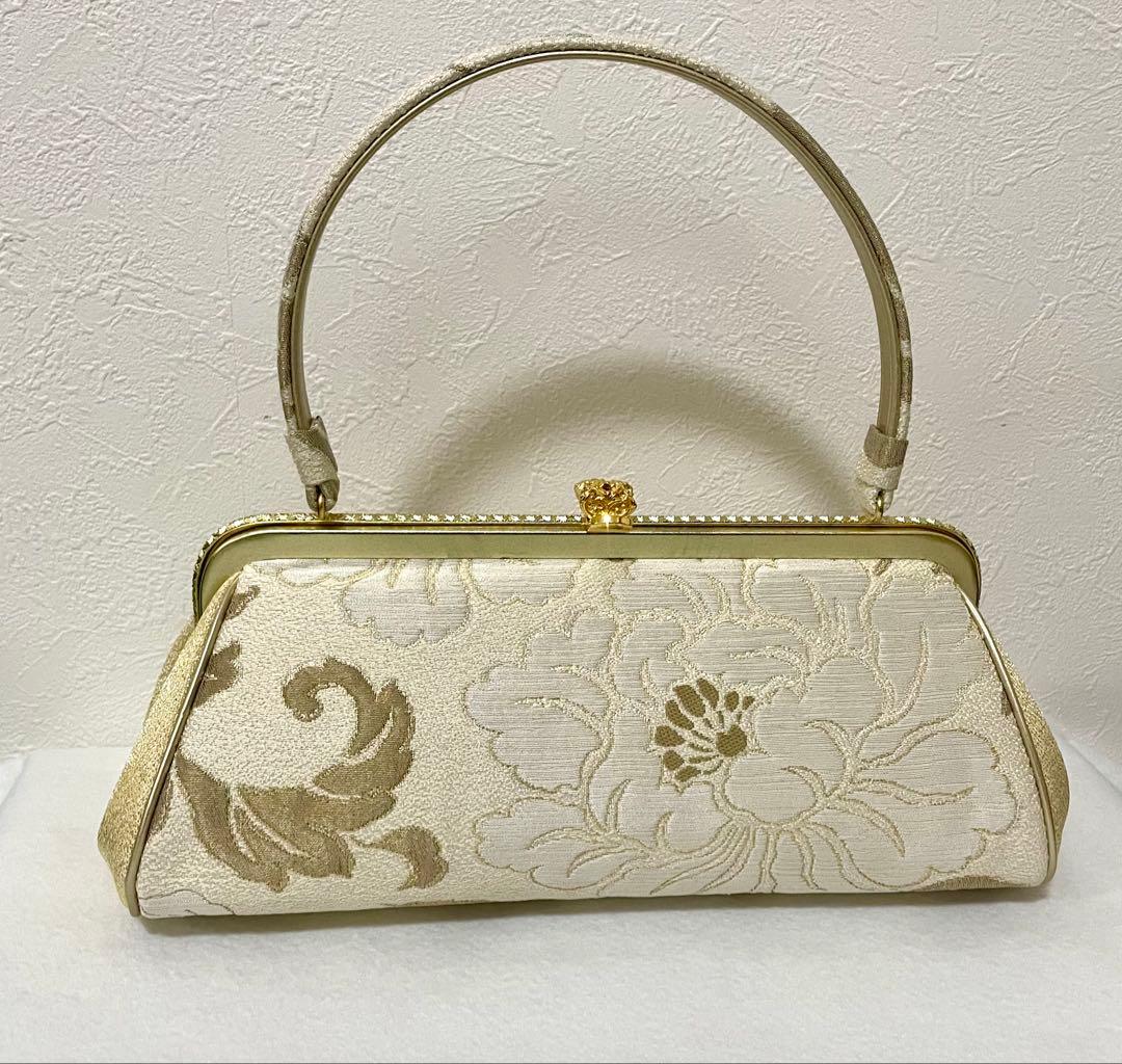 美品　和装用　高級　ハンドバッグ 草履セット　シャンパンゴールド
