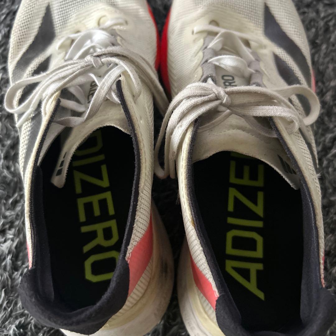 adizero Pro ランニングシューズ ホワイト/レッド25.5cm