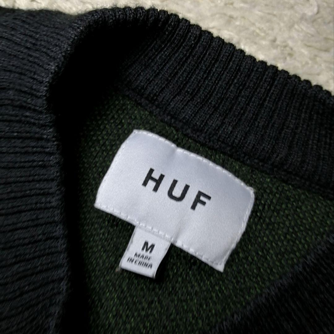 ★HUF★クラウン ニット★ニット ゼブラ M 総柄切替 ゴルフ カモフラ 美品