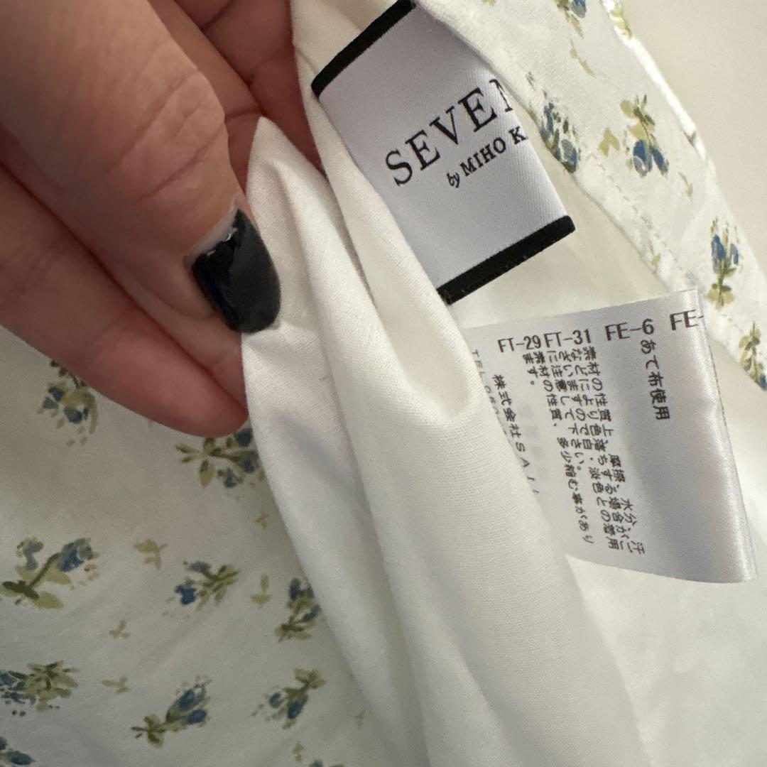 SEVEN TEN 小花ローンギンガムパイピングドレス