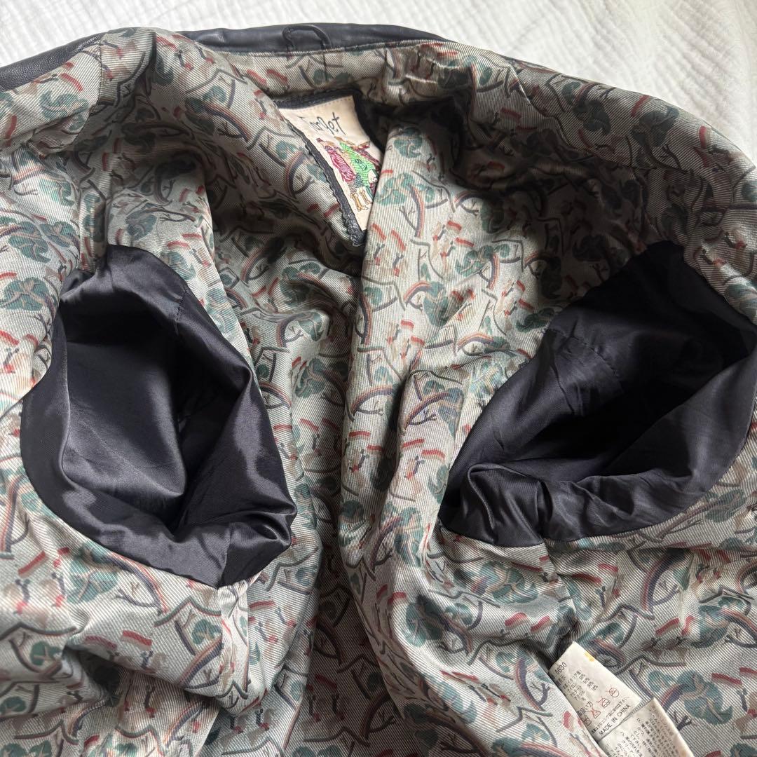 美品☆target/ラムレザージャケット/短丈/ヴィンテージ/大きいサイズ