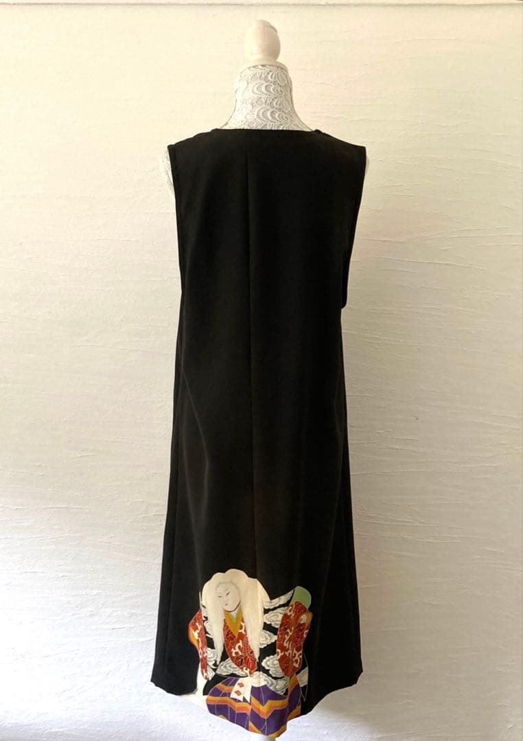 黒留袖リメイク　ロングジレ