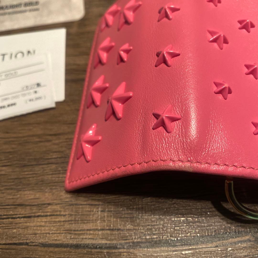 JIMMY CHOO ピンク レザー キーケース
