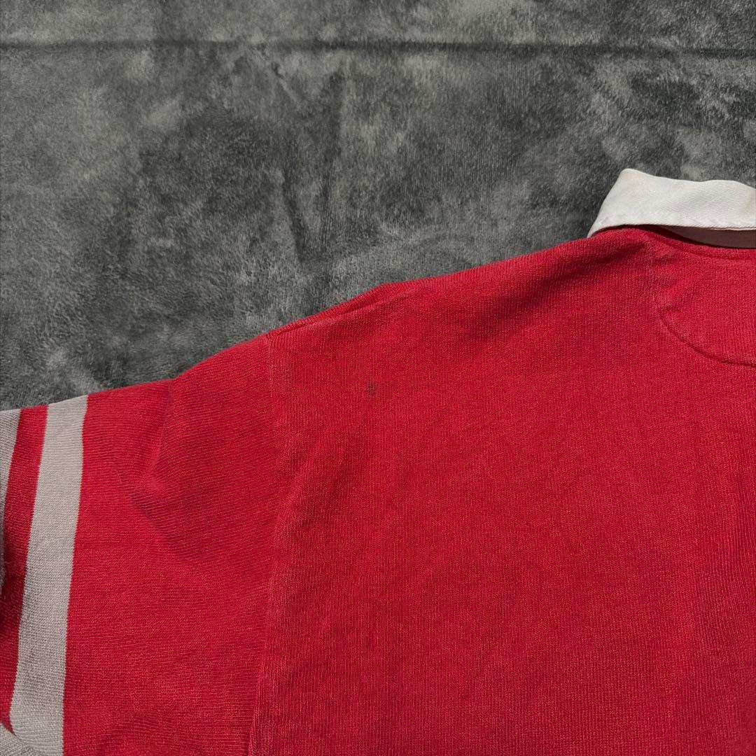 カナダ製　バーバリアン　ラガーシャツ　ボーダー　長袖　刺繍　古着