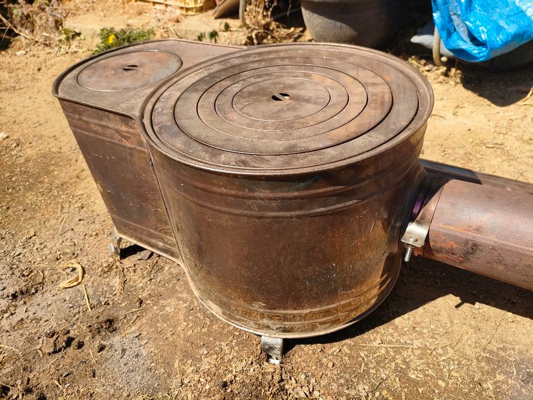 ホンマ製作所 ステンレス時計1型薪ストーブセット＋煙突半直筒106φ3つ付き