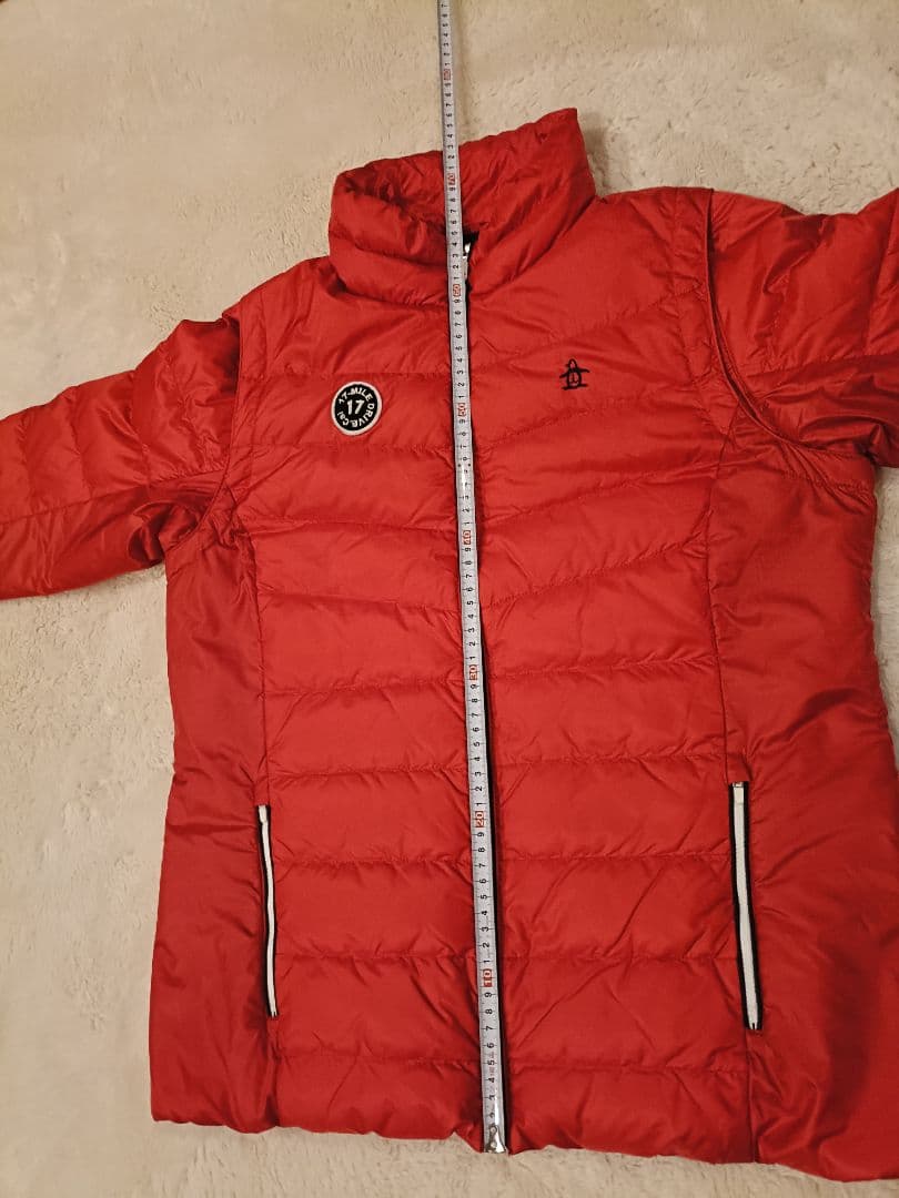 マンシングウェア赤 ダウンジャケット 取り外し袖付き　LL