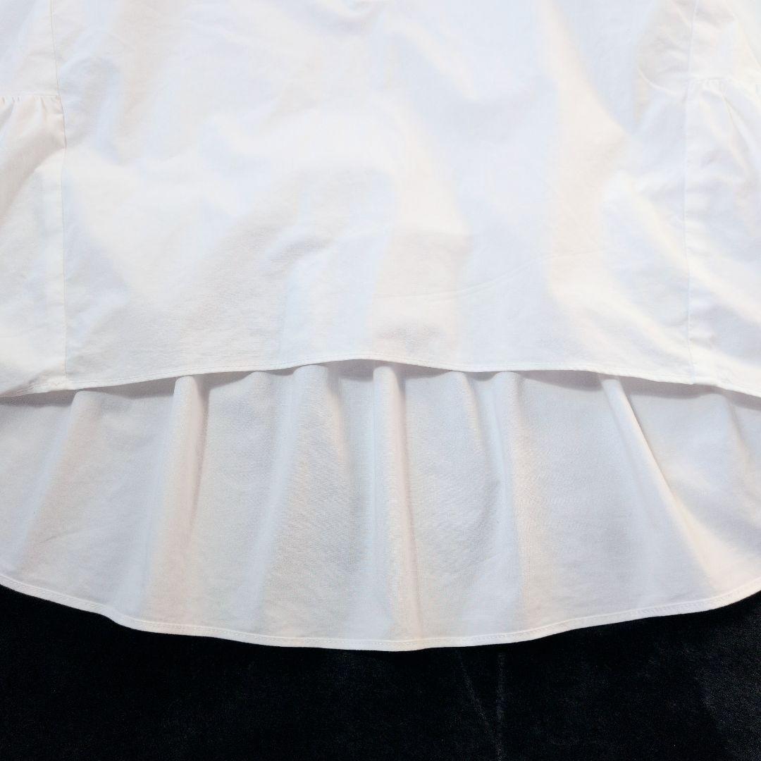 YOKOCHAN ヨーコチャン 長袖ブラウス チュニック フリル オフ白 綿M