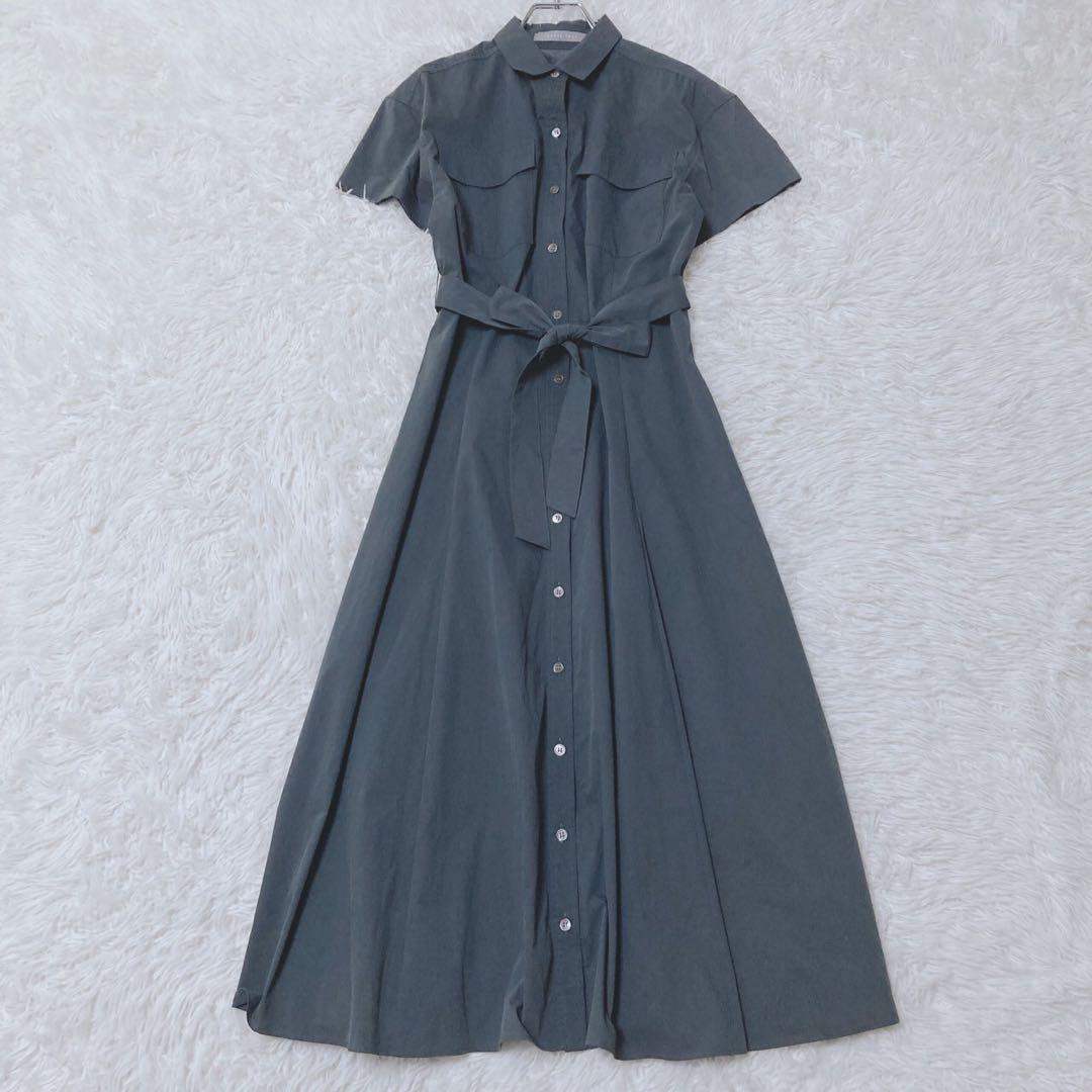 セオリーリュクス　シャツワンピース　ロング　リボンベルト　羽織　Aライン　日本製