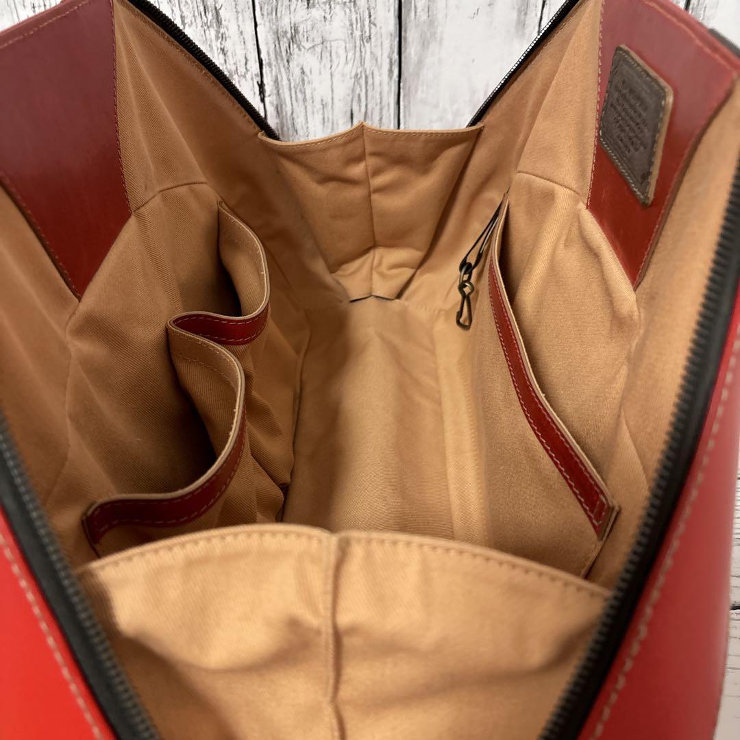 美品 ハンティングワールド ハンドバッグ ボストン レザー エンボ 赤 y2k