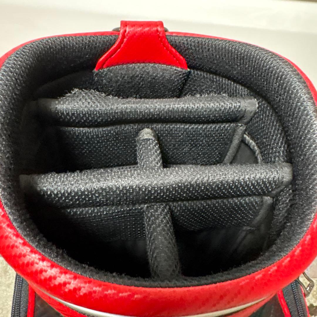 【極美品】PUMA ゴルフ キャディバッグ カーボン調 レッド×ブラック