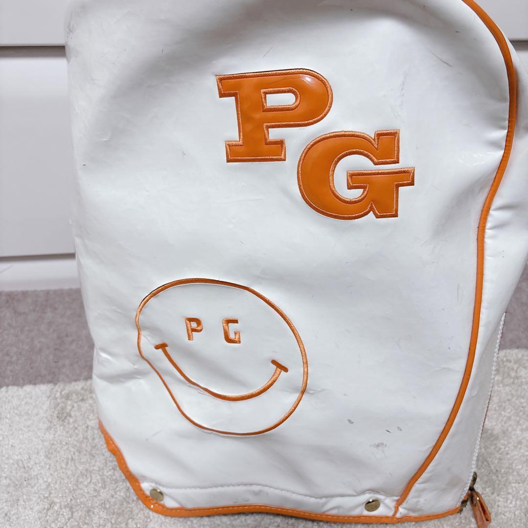 【人気】PEARLY GATES キャディバッグ オレンジ/ホワイト