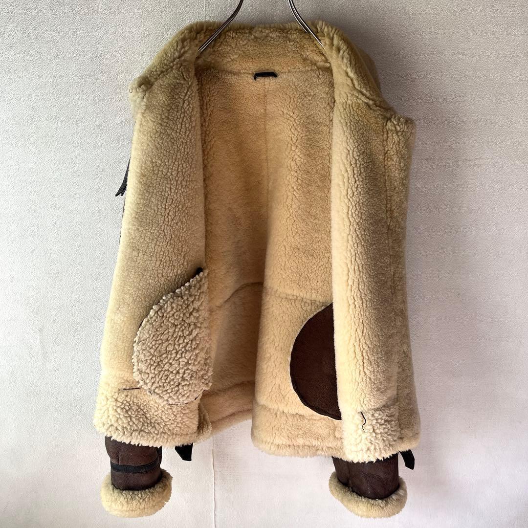 フライトジャケット B3 ボア 羊革 シープスキン ムートンジャケット サイズL