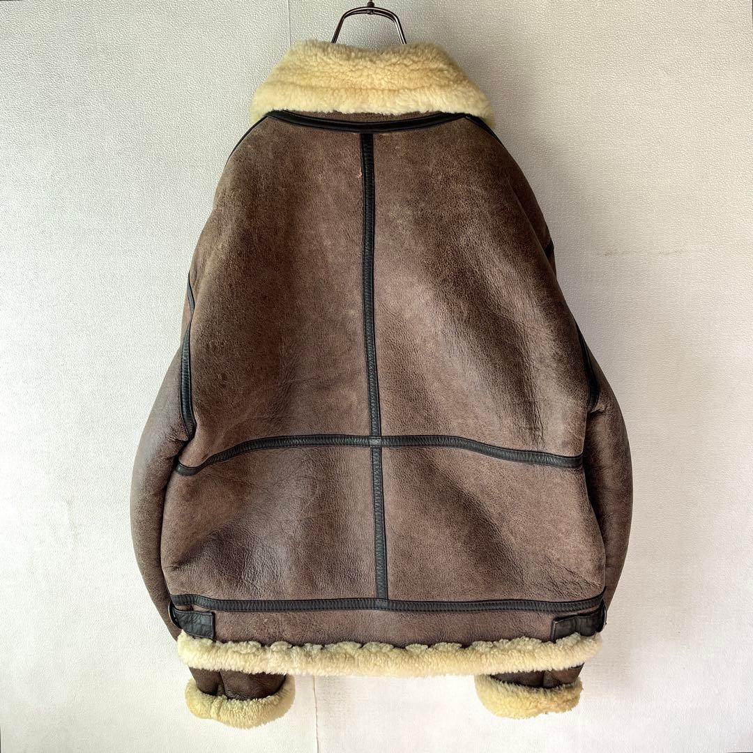 フライトジャケット B3 ボア 羊革 シープスキン ムートンジャケット サイズL