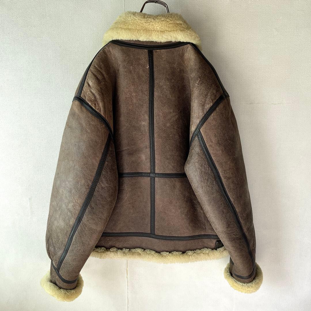 フライトジャケット B3 ボア 羊革 シープスキン ムートンジャケット サイズL