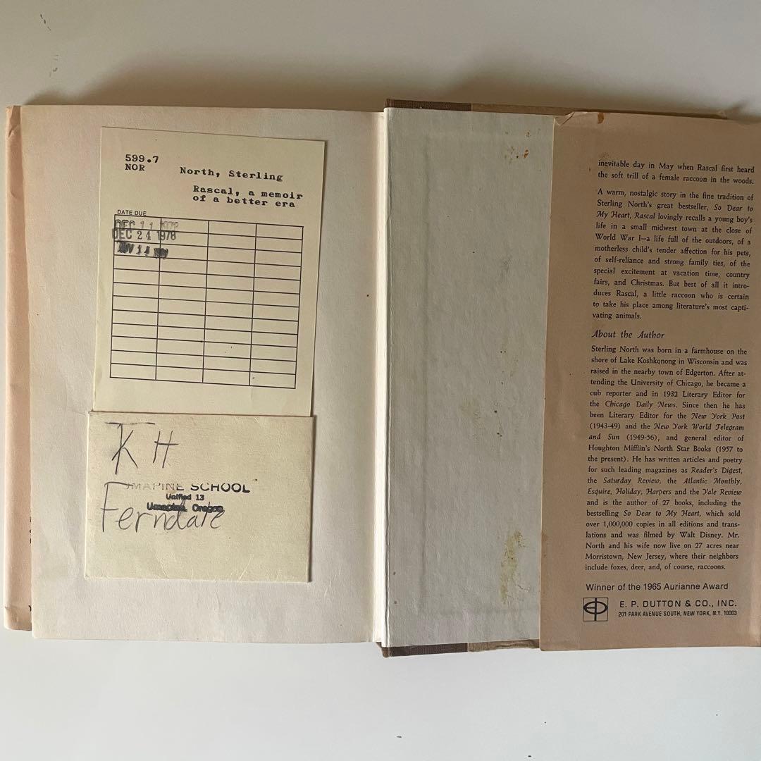 【幻の原作初版！】1963年 スターリング・ノース 『はるかなるわがラスカル』