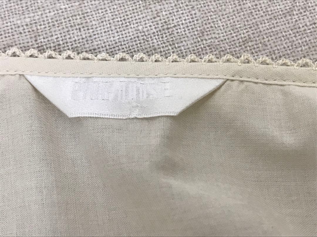 ピンクハウス　コットンブラウス　フリル　リボン　アイボリー