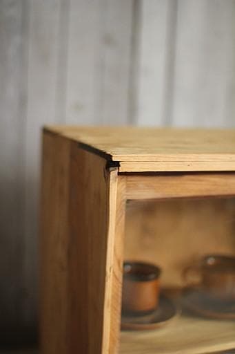 古い小ぶりな木枠のガラス戸棚　引き出し2杯　食器棚　水屋　キャビネット　古家具