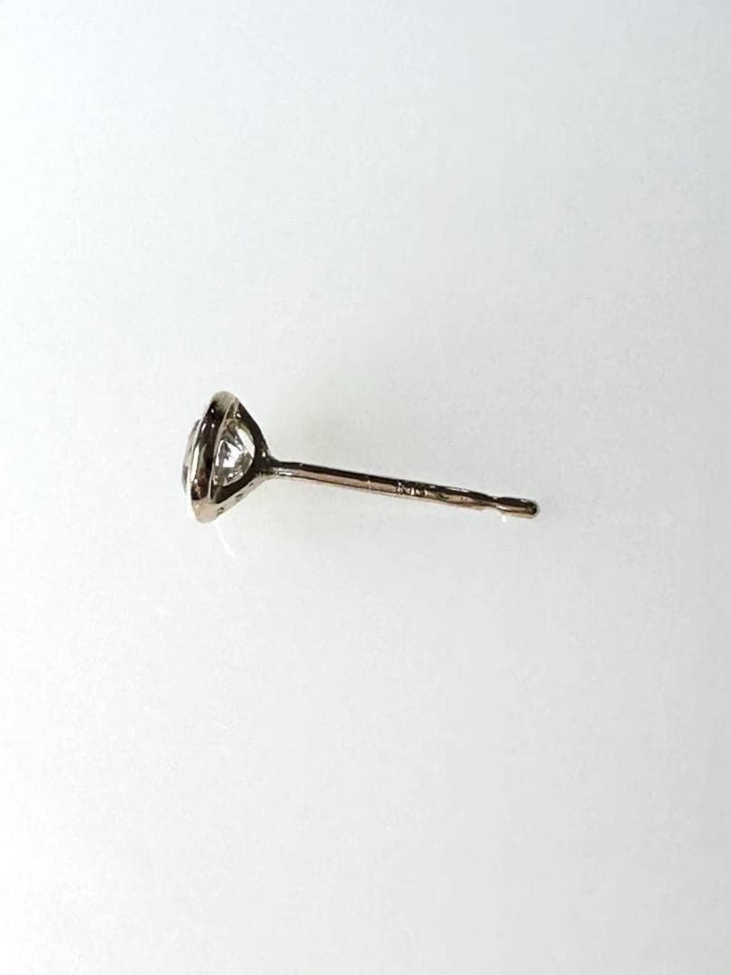 K18 天然ダイヤモンド片耳ピアス 0.25ct ほんのりブラウン