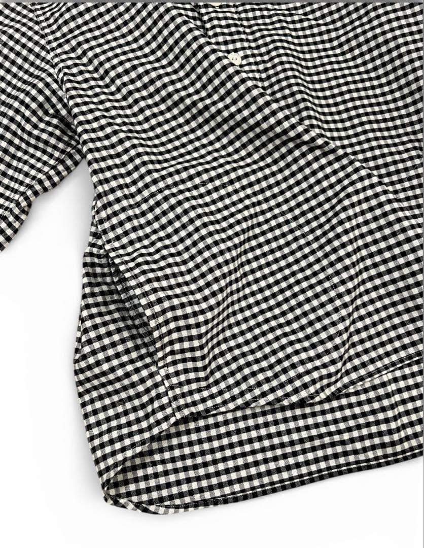 専用です極美品✨DANTONギンガムチェック プルオーバーシャツ 丸襟 長袖34