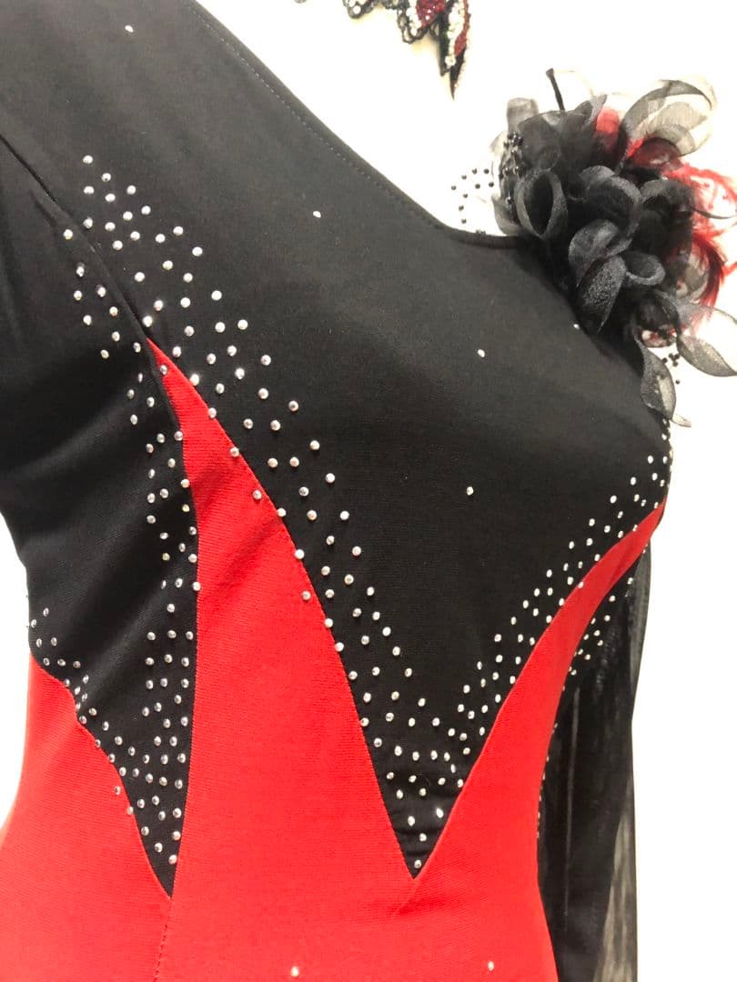 社交ダンス練習着レッスン着パーティ。イチオクラテンビジュワンピースドレス