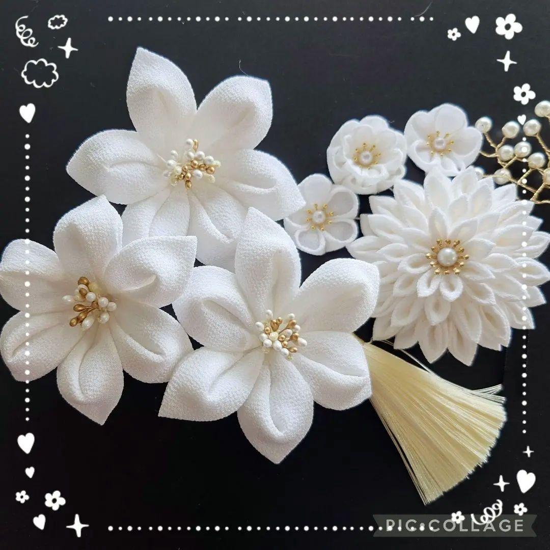 つまみ細工髪飾り 成人式 結婚式(ユリ ゆり 百合)