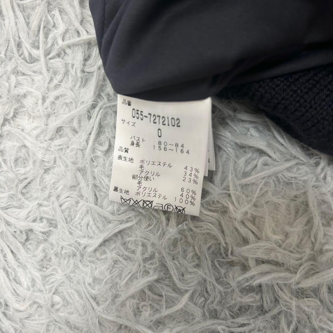 パーリーゲイツ　ジャケット　ニット　セーター　ウール混　裏地付き　ネイビー　0