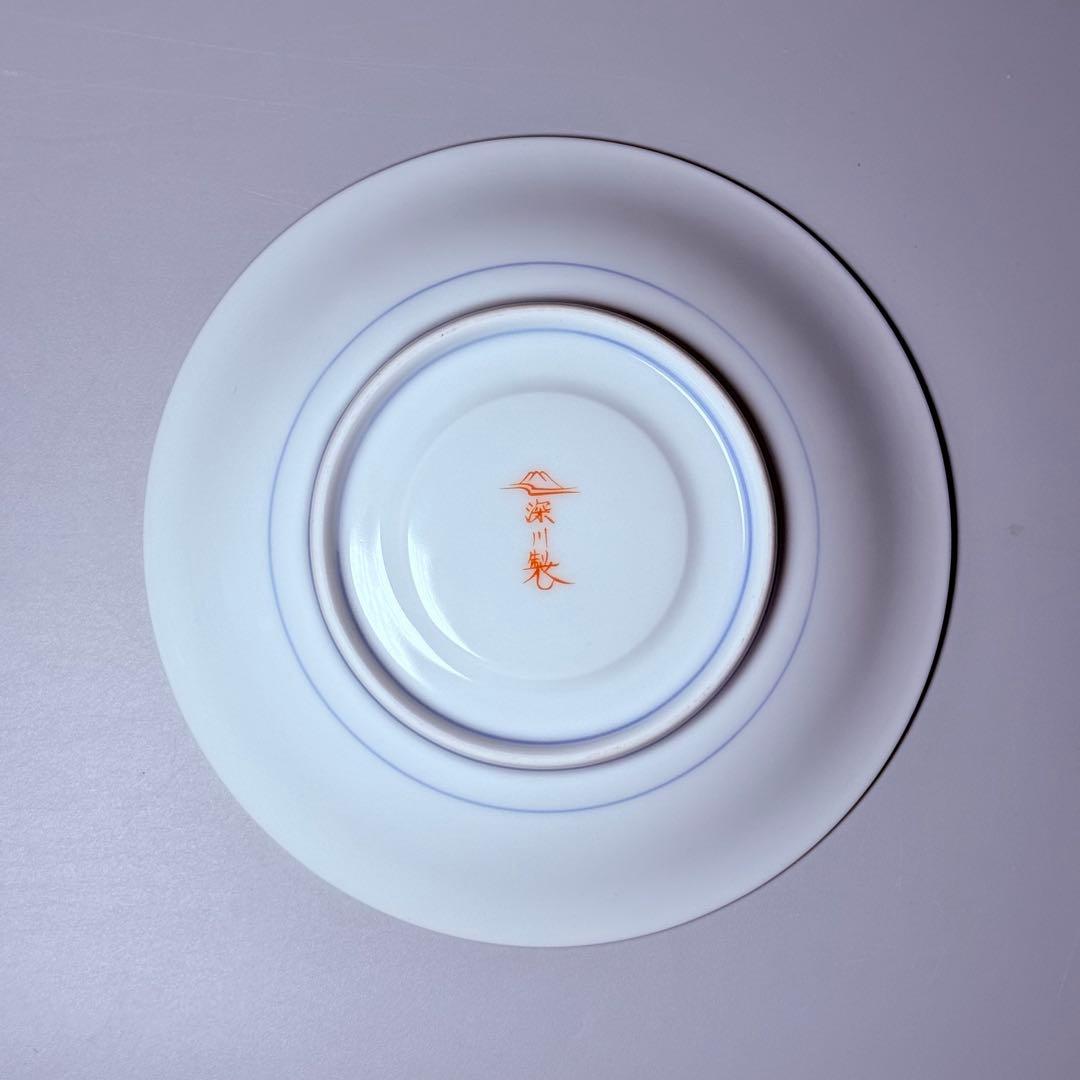 深川製磁　高級ライン　色絵花鳥図　カップ＆ソーサー