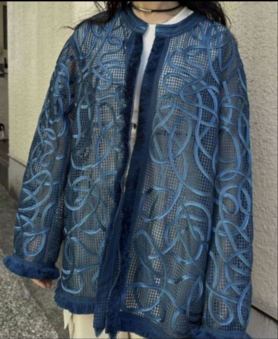 ジャケット・アウター Ameri MEDI TAPE EMBROIDERY MESH JACKET
