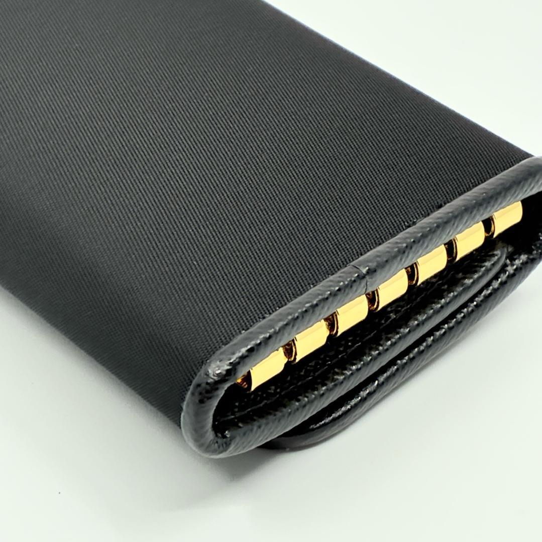 PRADA プラダ レザー×キャンバス 6連キーケース 黒 A1361A1