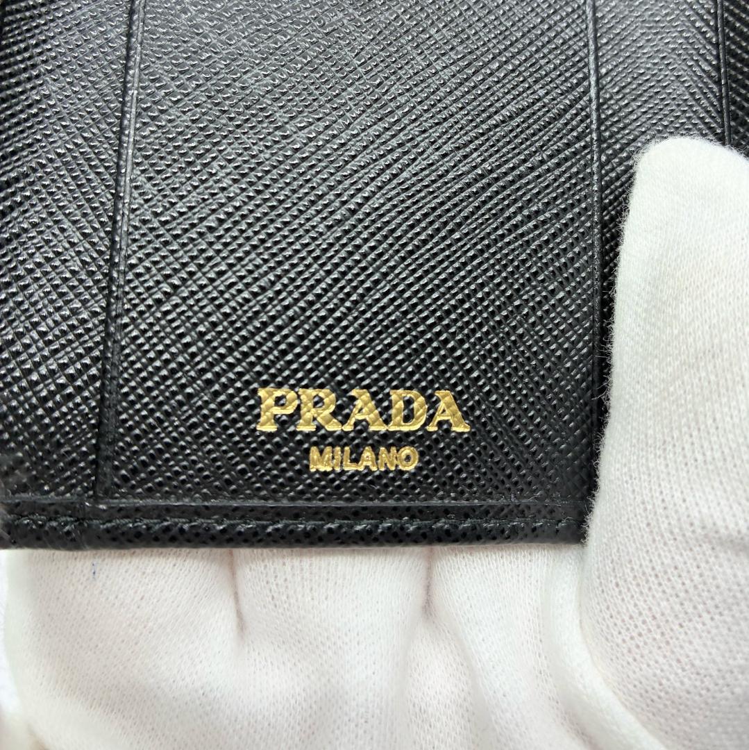 PRADA プラダ レザー×キャンバス 6連キーケース 黒 A1361A1