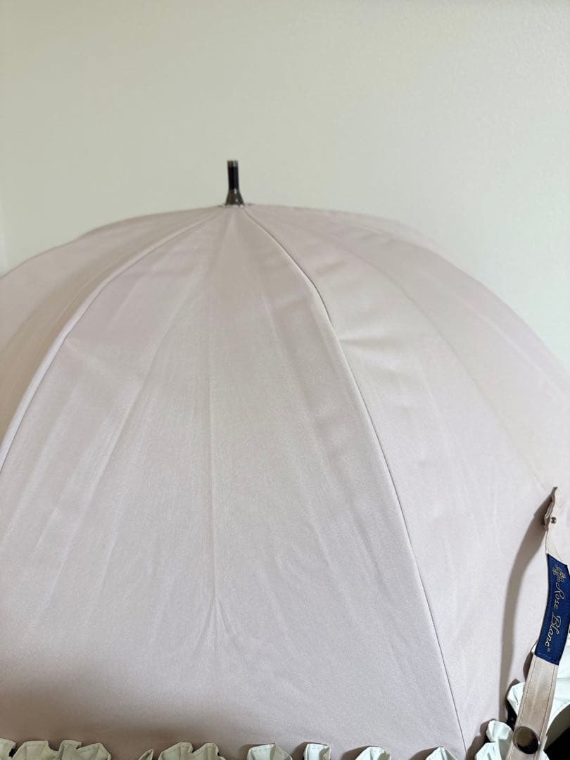 r*i様 芦屋ロサブラン　ショート　フリル　100%遮光日傘　ピンク×アイボリー