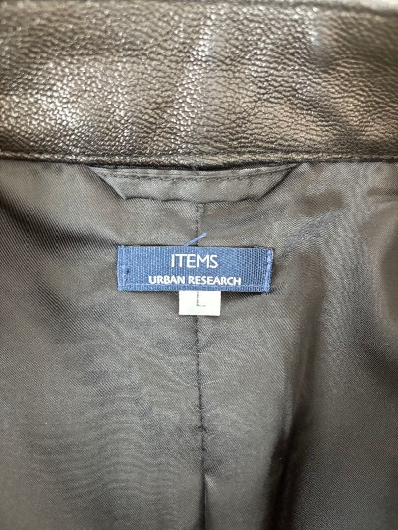 ITEMS URBANRESEARCHゴートレザー シングライダースジャケット