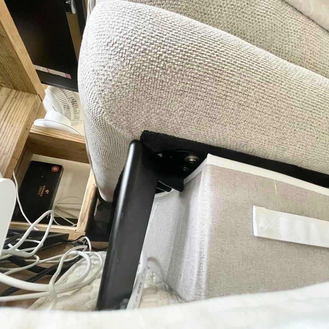 【美品】ニトリ　布張りソファベッド(MB07 BE) 3人掛け ソファ