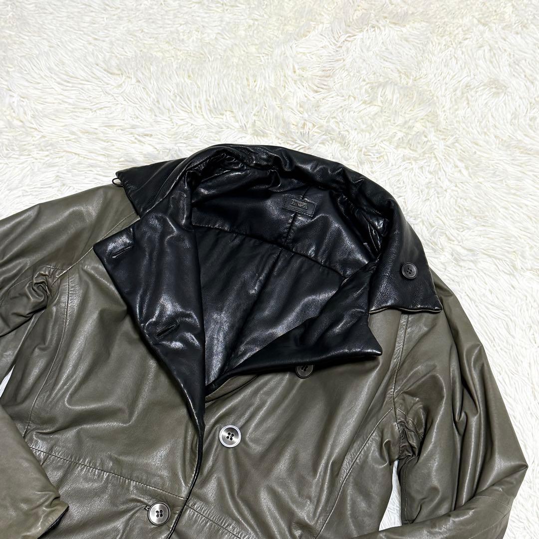 【美品】エンポリオアルマー二 ラムレザージャケット 4way リバーシブル 46