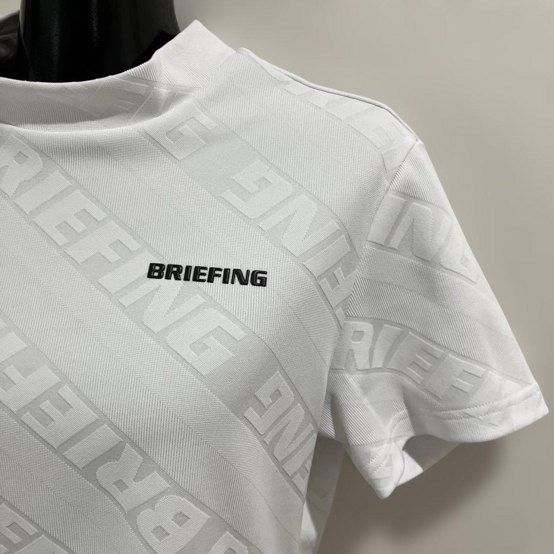 BRIEFING レディースホワイト　ロゴ　モックネックシャツ M