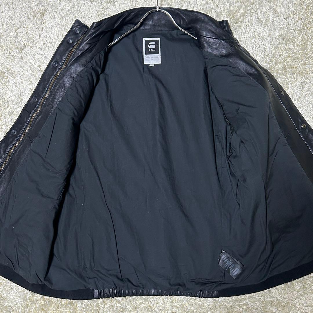 【超希少3L 牛革】ジースターロウ　レザージャケット　ライダース　刺繍　ロゴ金具