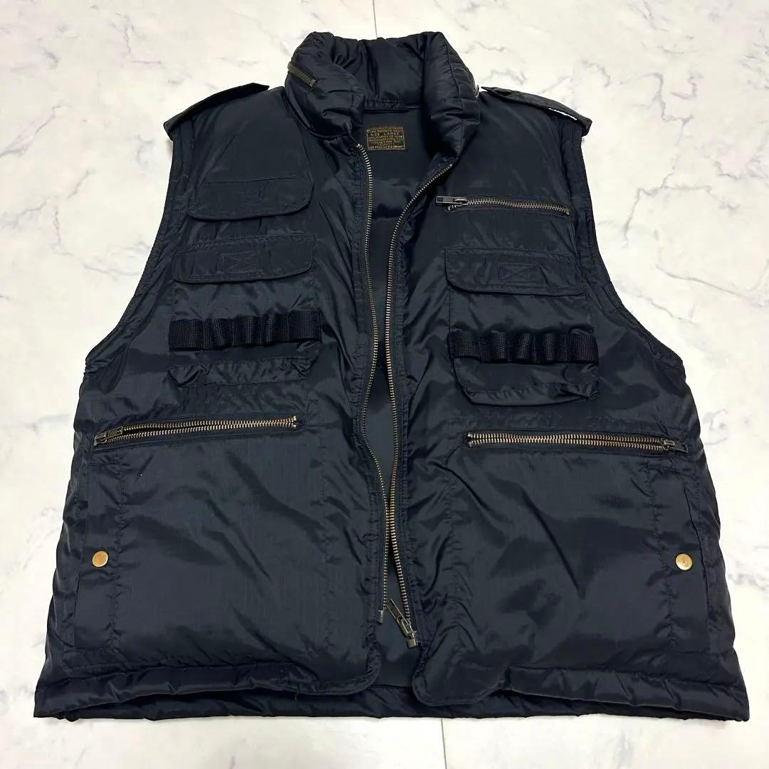 US AIR FORCE ダウンベスト 黒 ミリタリー L